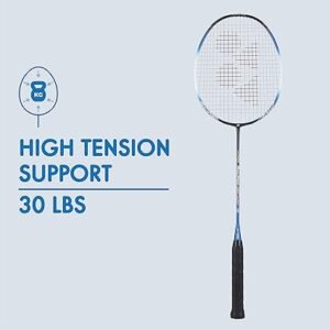 71B7QbZ9wwL._AC_SX425_.jpg YONEX Muscle Power 22LT Carbon Graphite Strung Badminton Racket with Full Racket Cover BlackBlue for Intermediate Players 83 Grams Maximum String Tension 30lbs