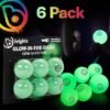 Brightz Glow in The Dark Ping Pong Balls 6Pack Green Colored Neon Ping Pong Balls