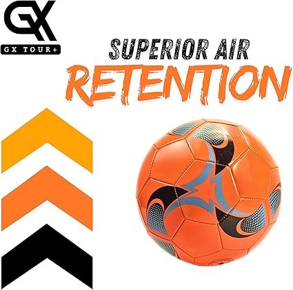 Soccer Ball Size 5 Durable PVC Cover Bright Orange