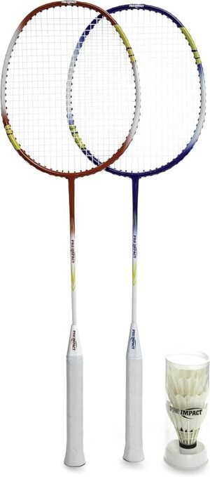 81YaxyYfNL._AC_SX425_.jpg Pro Impact Badminton Racket Set Lightweight Aluminum Head Rackets