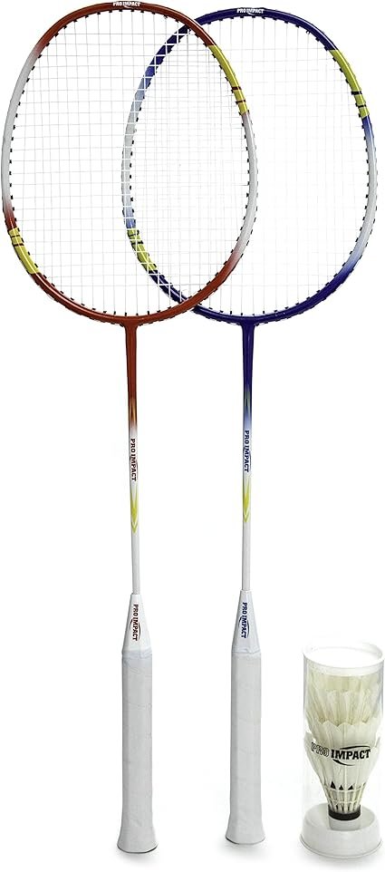 Pro Impact Badminton Racket Set Lightweight Aluminum Head Rackets