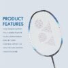 YONEX Muscle Power 22LT Carbon Graphite Strung Badminton Racket with Full Racket Cover BlackBlue for Intermediate Players 83 Grams Maximum String Tension 30lbs